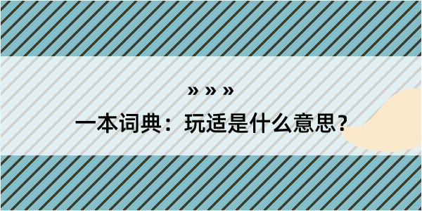 一本词典：玩适是什么意思？