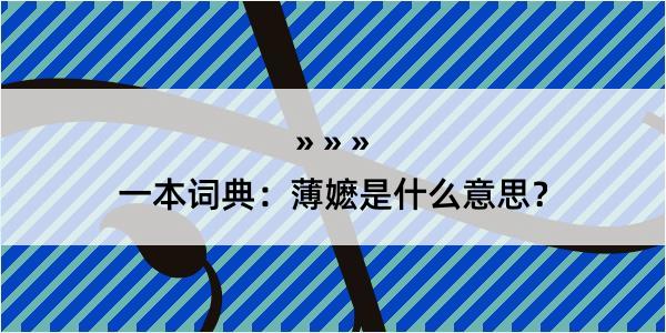 一本词典：薄嬷是什么意思？