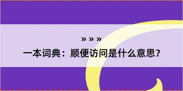 一本词典：顺便访问是什么意思？