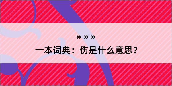 一本词典：伤是什么意思？