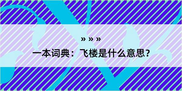 一本词典：飞楼是什么意思？