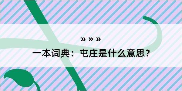 一本词典：屯庄是什么意思？