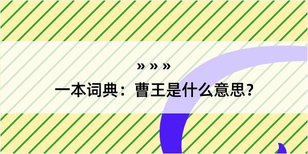 一本词典：曹王是什么意思？