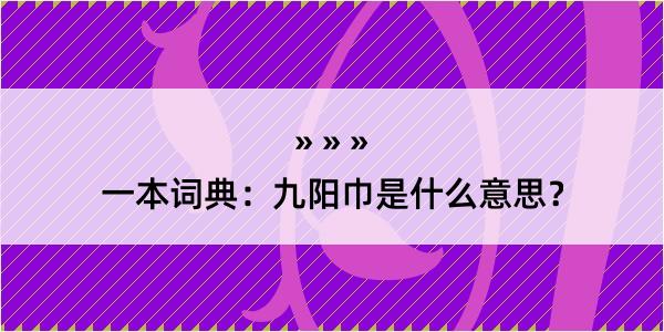 一本词典：九阳巾是什么意思？