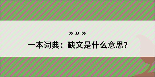 一本词典：缺文是什么意思？