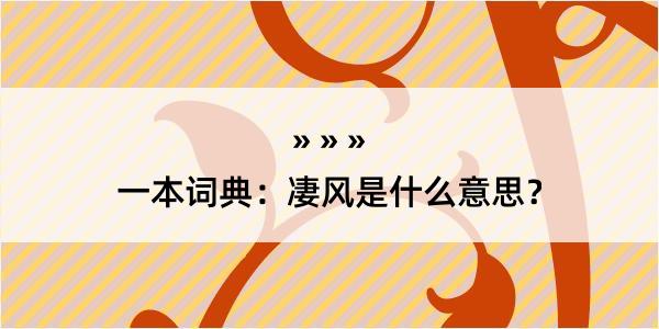 一本词典：凄风是什么意思？