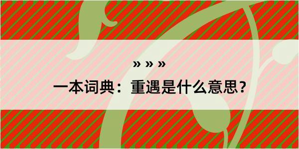 一本词典：重遇是什么意思？