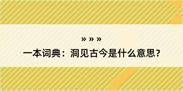 一本词典：洞见古今是什么意思？