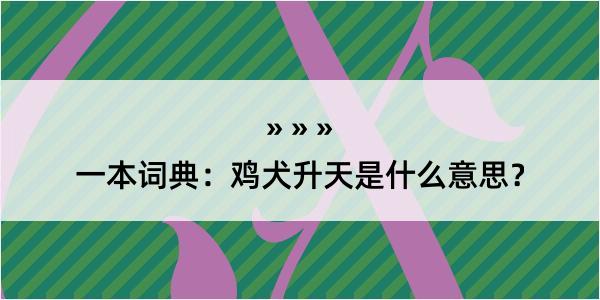 一本词典：鸡犬升天是什么意思？