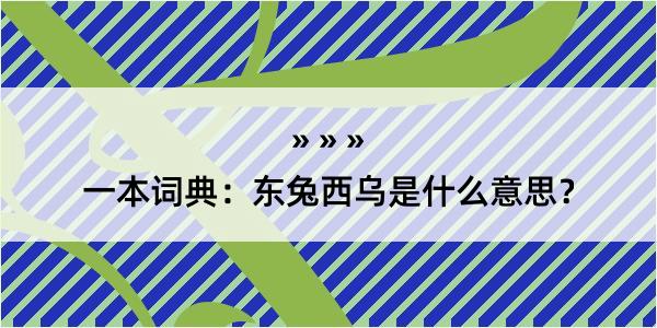 一本词典：东兔西乌是什么意思？