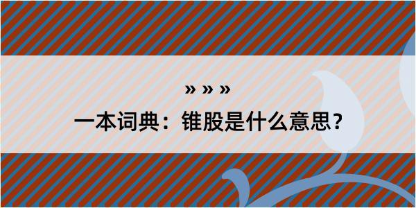 一本词典：锥股是什么意思？