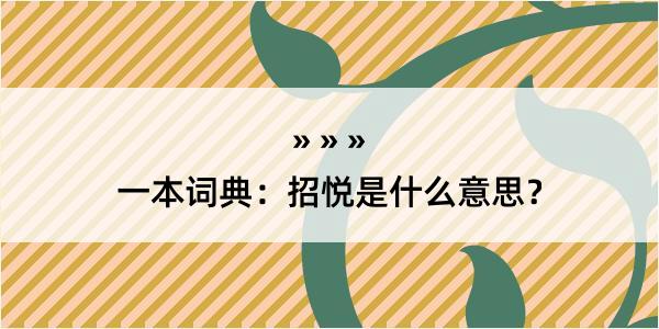 一本词典：招悦是什么意思？