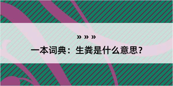 一本词典：生粪是什么意思？