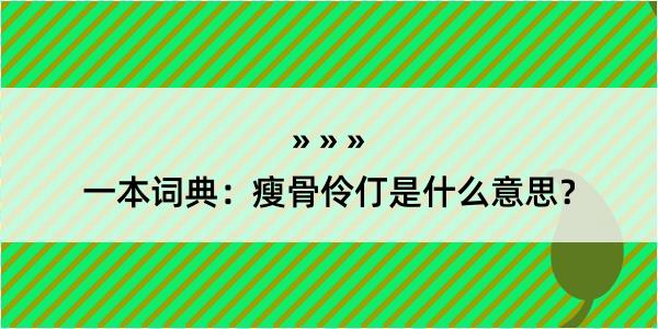 一本词典：瘦骨伶仃是什么意思？