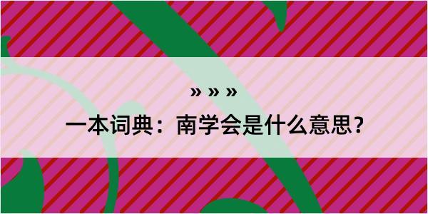 一本词典：南学会是什么意思？