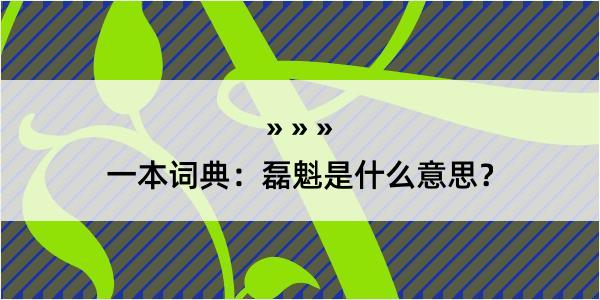 一本词典：磊魁是什么意思？