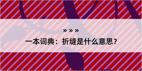 一本词典：折缝是什么意思？