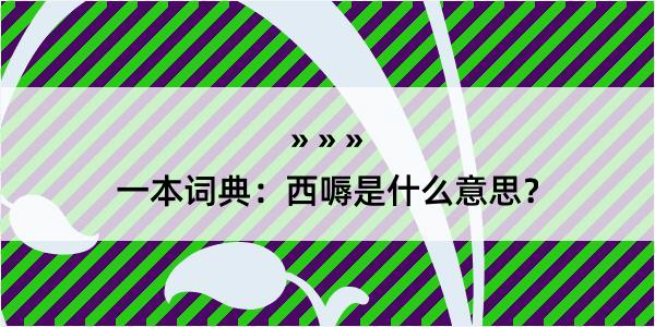 一本词典：西嗕是什么意思？