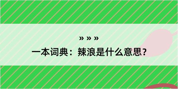 一本词典：辣浪是什么意思？