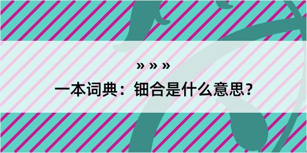 一本词典：钿合是什么意思？