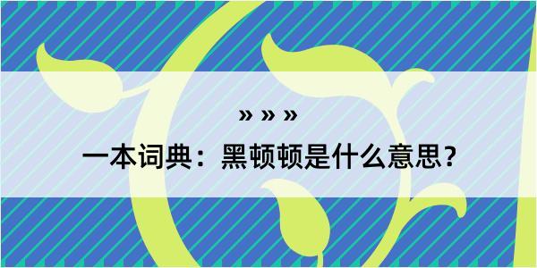 一本词典：黑顿顿是什么意思？