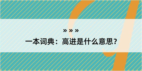 一本词典：高进是什么意思？