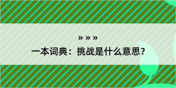 一本词典：挑战是什么意思？