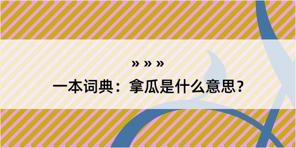 一本词典：拿瓜是什么意思？