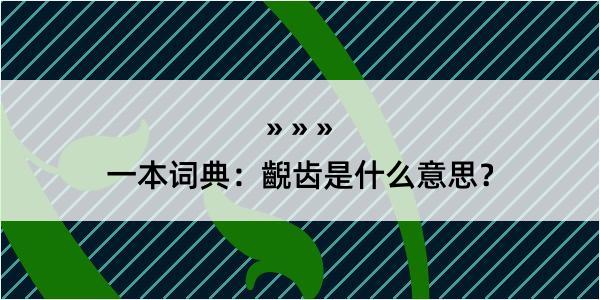 一本词典：齯齿是什么意思？