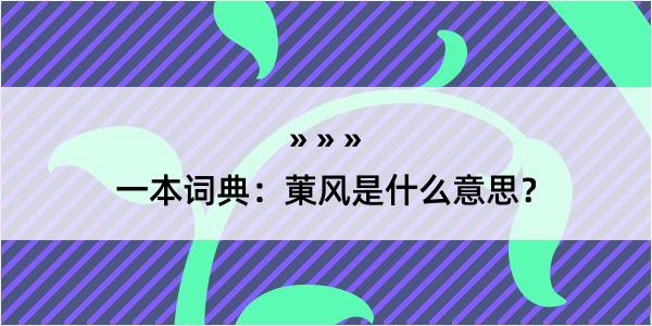 一本词典：菄风是什么意思？