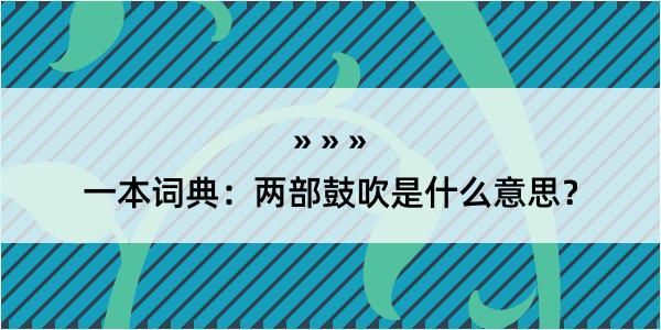 一本词典：两部鼓吹是什么意思？