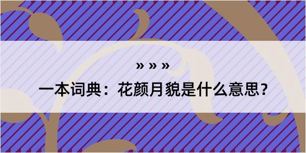 一本词典：花颜月貌是什么意思？