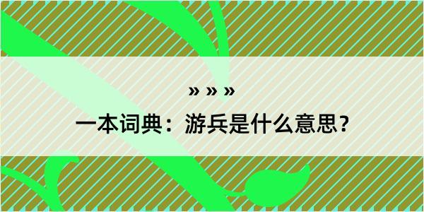 一本词典：游兵是什么意思？