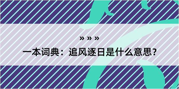 一本词典：追风逐日是什么意思？