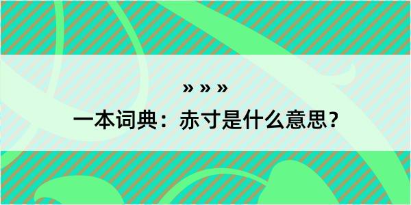 一本词典：赤寸是什么意思？