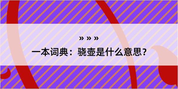 一本词典：骁壶是什么意思？