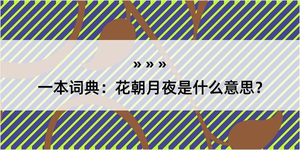 一本词典：花朝月夜是什么意思？