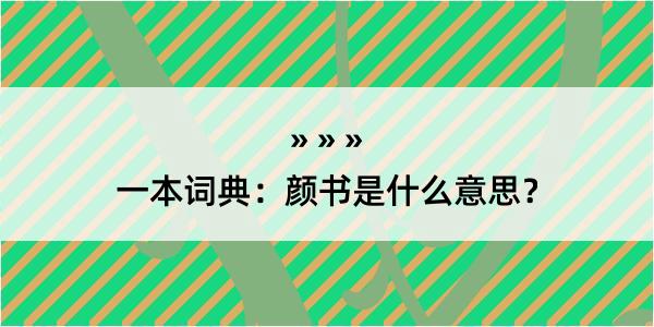 一本词典：颜书是什么意思？