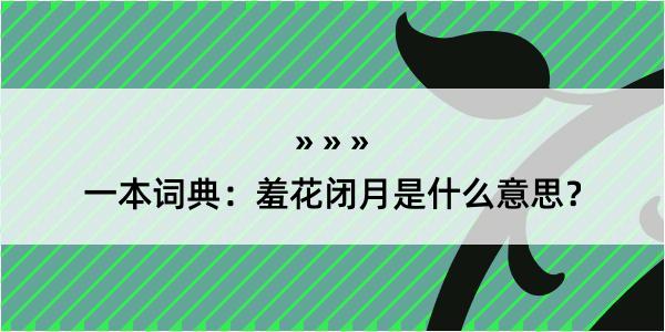 一本词典：羞花闭月是什么意思？