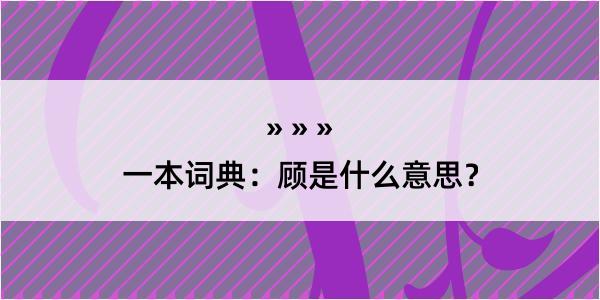 一本词典：顾是什么意思？