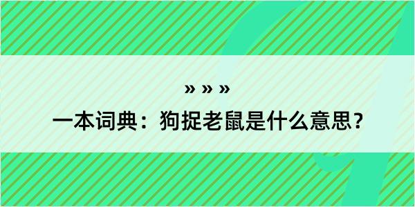 一本词典：狗捉老鼠是什么意思？