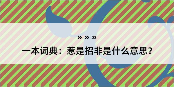 一本词典：惹是招非是什么意思？