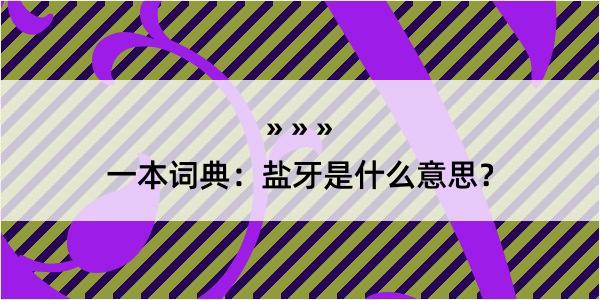 一本词典：盐牙是什么意思？