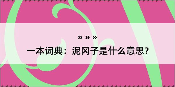 一本词典：泥冈子是什么意思？