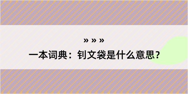 一本词典：钊文袋是什么意思？