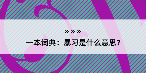 一本词典：暴习是什么意思？