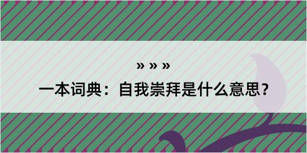 一本词典：自我崇拜是什么意思？