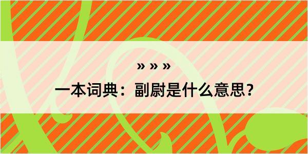 一本词典：副尉是什么意思？