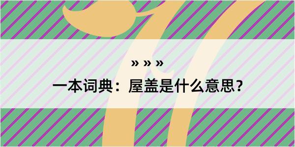 一本词典：屋盖是什么意思？