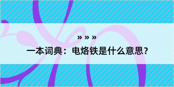 一本词典：电烙铁是什么意思？